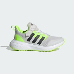 Adidas Kids' Light Gray and Neon Green Sneakers